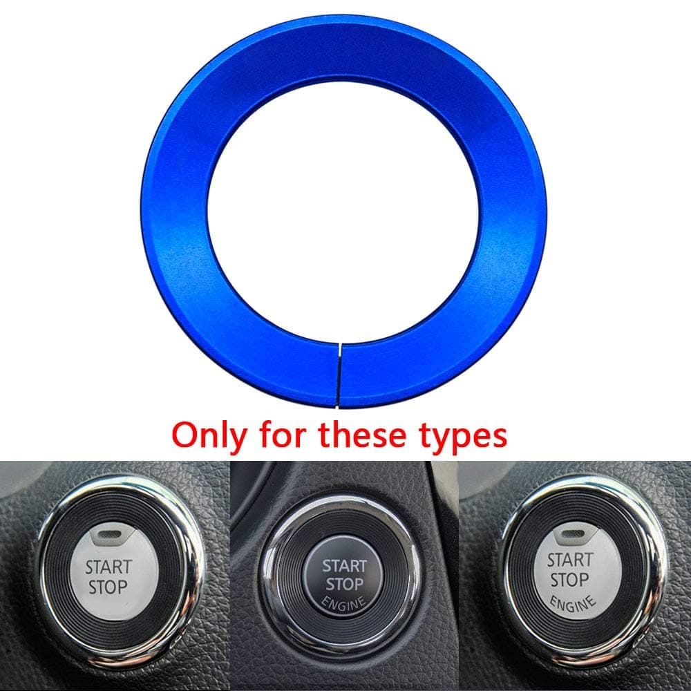 Ceyes Blue Engine Start Stop Button Ring Push Button Ignition Switch Ring Trim Sticker for Nissan X-Trail T32 Rogue Qashqai Juke 15 Murano Teana Infiniti Q50 Q50L Q60 QX60 2014-2017