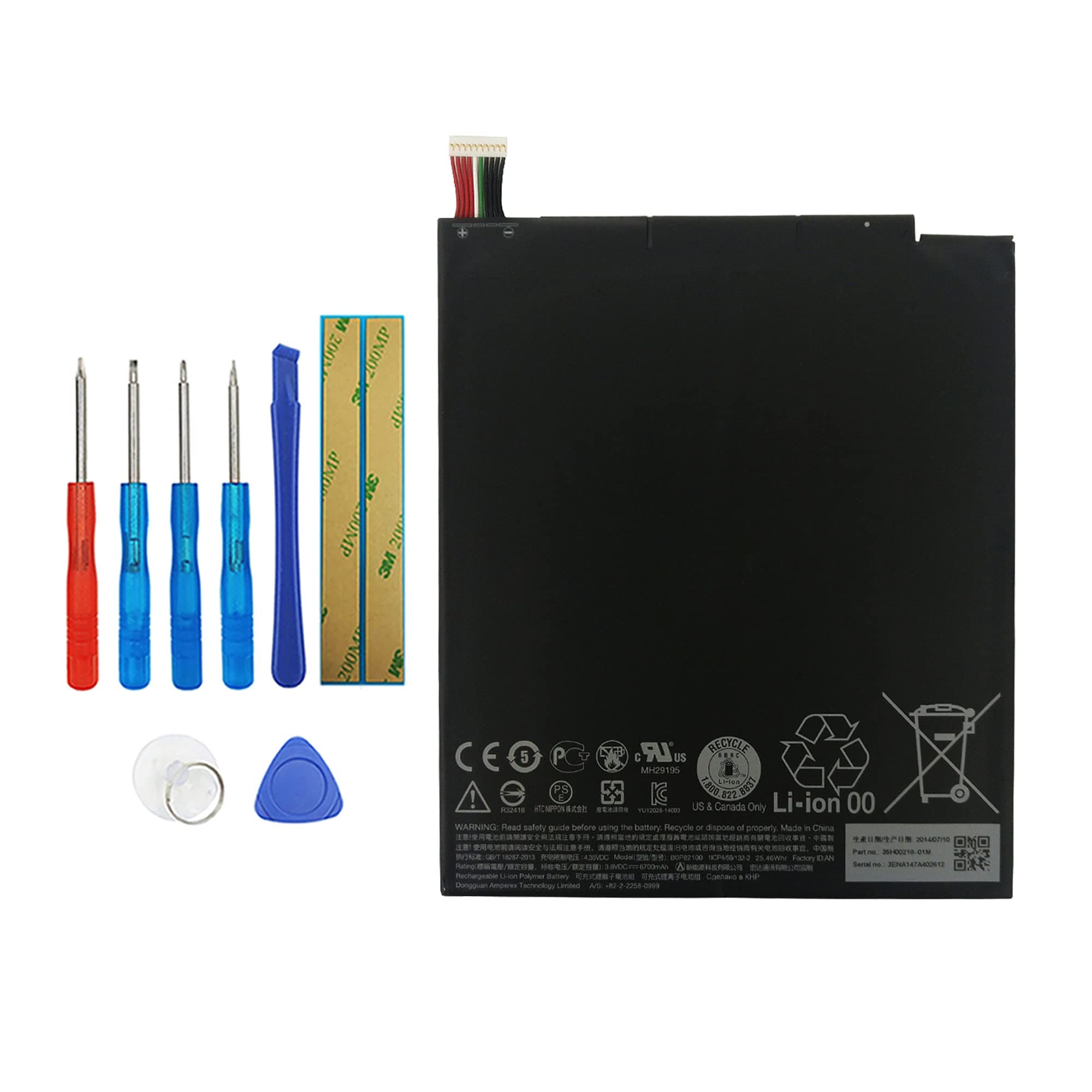 BOP82100 Replacement Battery Compatible with Google Nexus 9 8.9" Tablet with Toolkit