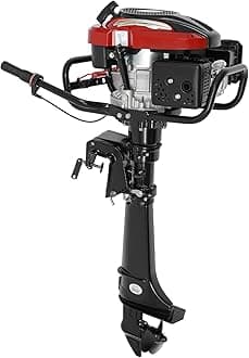 196cc 4 Stroke Outboard Motor, 7HP Boat Engine Motor, Gas Boat Motor for Inflatable Boats, Iron Boats, Plastic Boats with TCI Ignition System