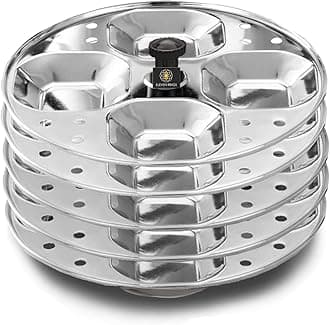5 Plates Stainless Steel Square Idli Stand/Idli Maker Makes 20 Square Idlis at Once. (5 Plate Square Idli)