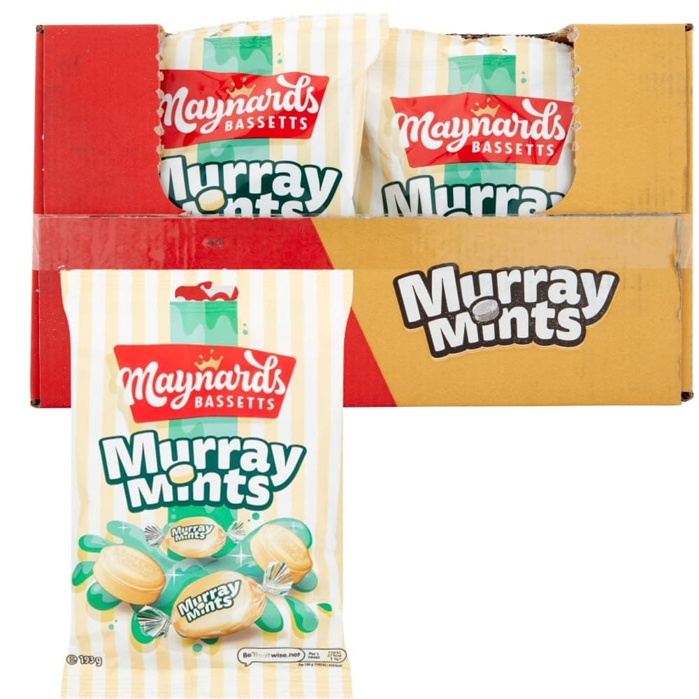 Maynardds Basetts Murray Mints Bag 193g - Mint flavoured sweets (12 Bags)