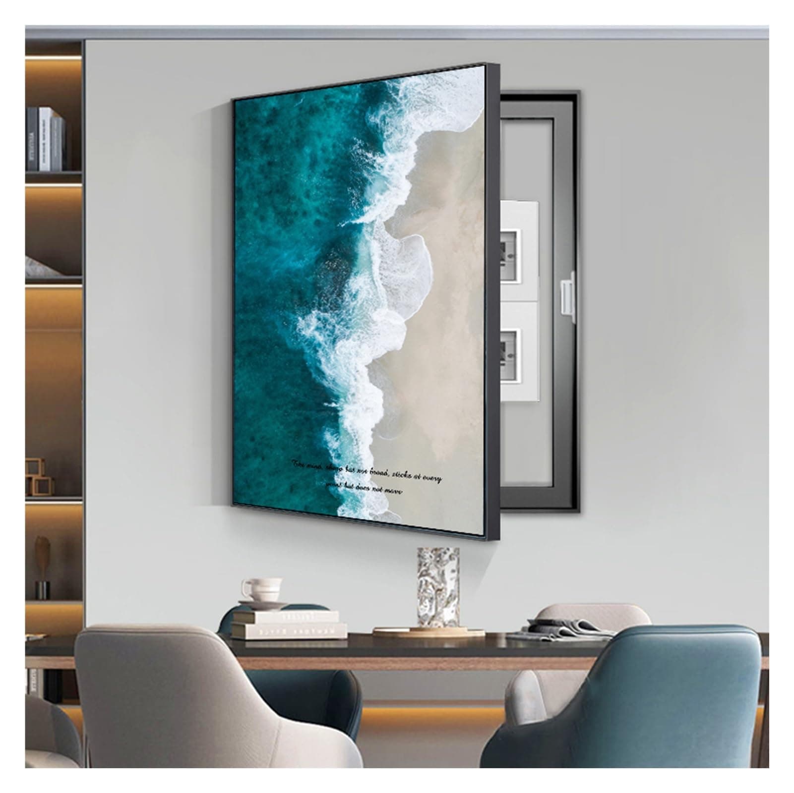 Electrical Panel Cover Decorative, Breaker Box Cover Decorative, Meter Box Decorative Painting, Wall Mounted Hide Fuse Box Cover Cabinet(C,35x45cm/14x18in)