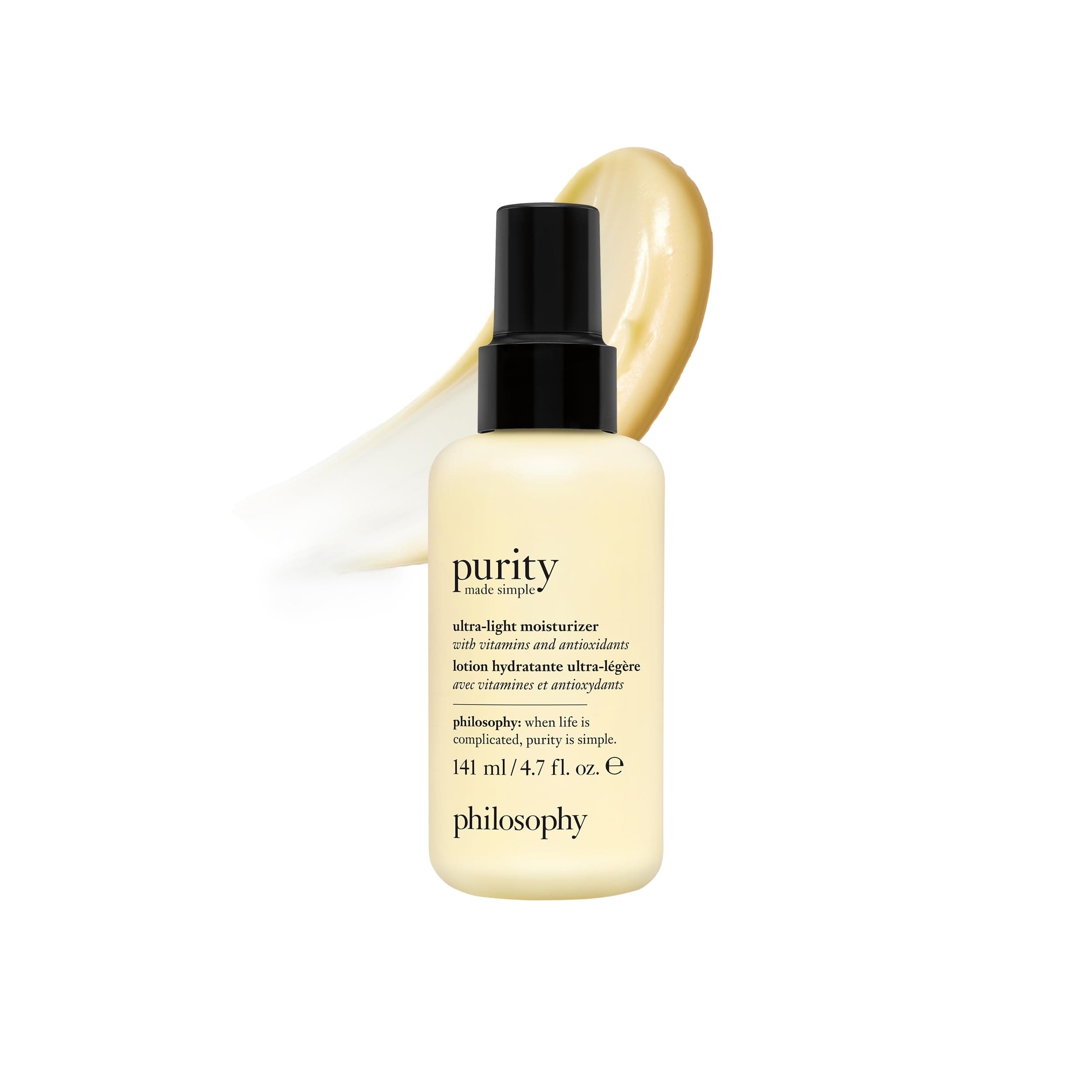purity made simple pore face moisturizer - with vitamins C & E, green tea, meadowfoam seed oil & chia seed oil - ultra-light nourishing formula delivers 24-hour hydration