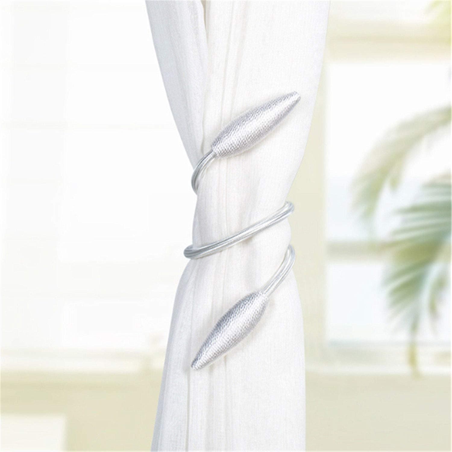 SWTOOL 2-Pack Curtain Holdbacks Curtains Tiebacks Home Decorative Window Drape Twist TieBacks Random Modelling Curtain Holdbacks (White)
