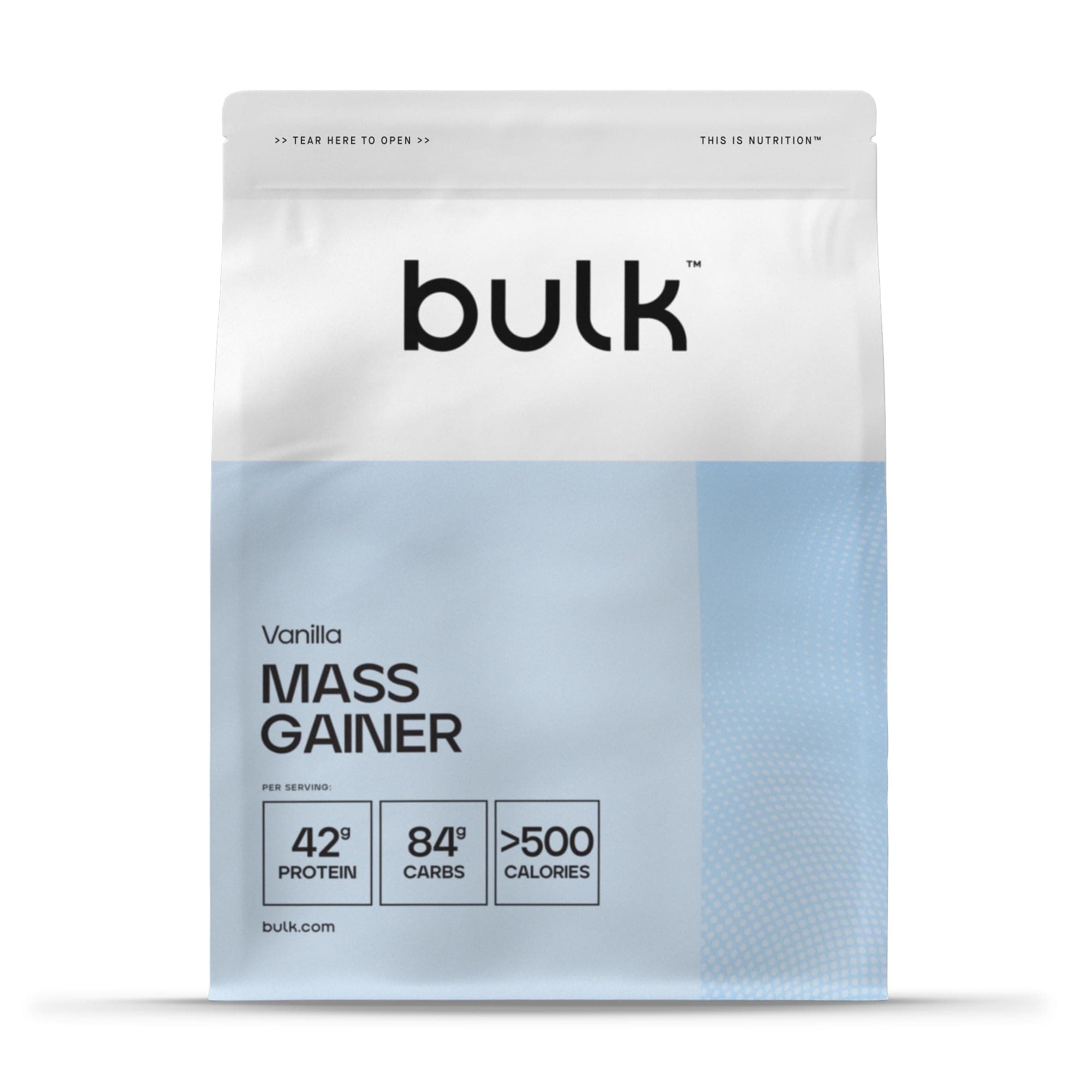 Bulk Complete Mass Gainer | Vanilla | 1kg | 45g Protein per Serving | 65g Carbohydrates | 500 kcal per Serving | High-Calorie Weight Gainer | Supports Muscle Growth & Maintenance | High Protein