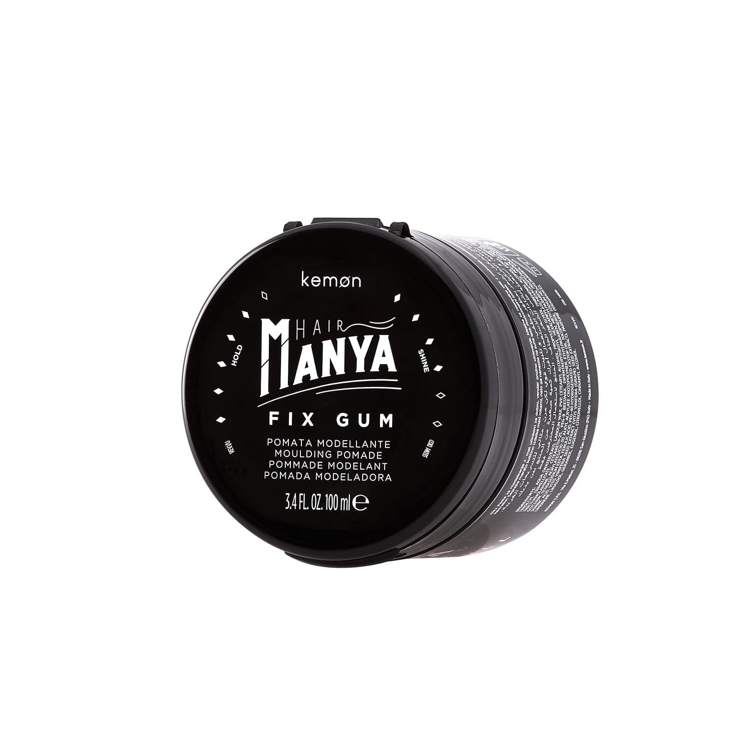 Kemon Hair Manya Fix Gum - Modelling Paste for Extra Shine and Strong Hold, Professional Hair Styling for Him - 100 ml