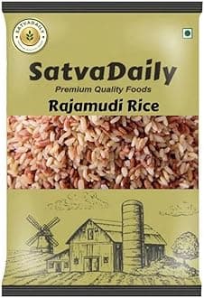 SatvaDaily Rajamudi Rice (Unpolished) 250g | Traditional Organic Rajamudi Arisi | Rajamudi Akki | Rajmudi Biyyam | Long Grain 100% Natural. Naturally Low GI, High in Fibre