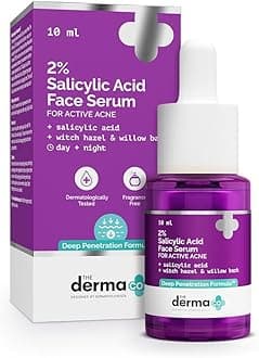 2% Salicylic Acid Serum with Witch Hazel & Willow Bark for Active Acne & Blemish Control | Oil-Free Lightweight Formula | Dermatologically Tested | 0.33 fl Oz (10 ml)