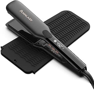 1.75 Inches Flat Iron Hair Straightener with Heat Resistant Silicone Mat Pouch, Professional Ceramic Ionic Dual Voltage Straightener for Less Frizz, Shinier & Smoother Hair