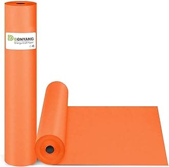 Orange Wrapping Paper 15"x450", Solid Color Orange Construction Bulletin Board Art Poster Decorative Craft Paper Roll, Christmas Birthday Wedding Anniversary DIY Bouquet Flower Gift Wrap