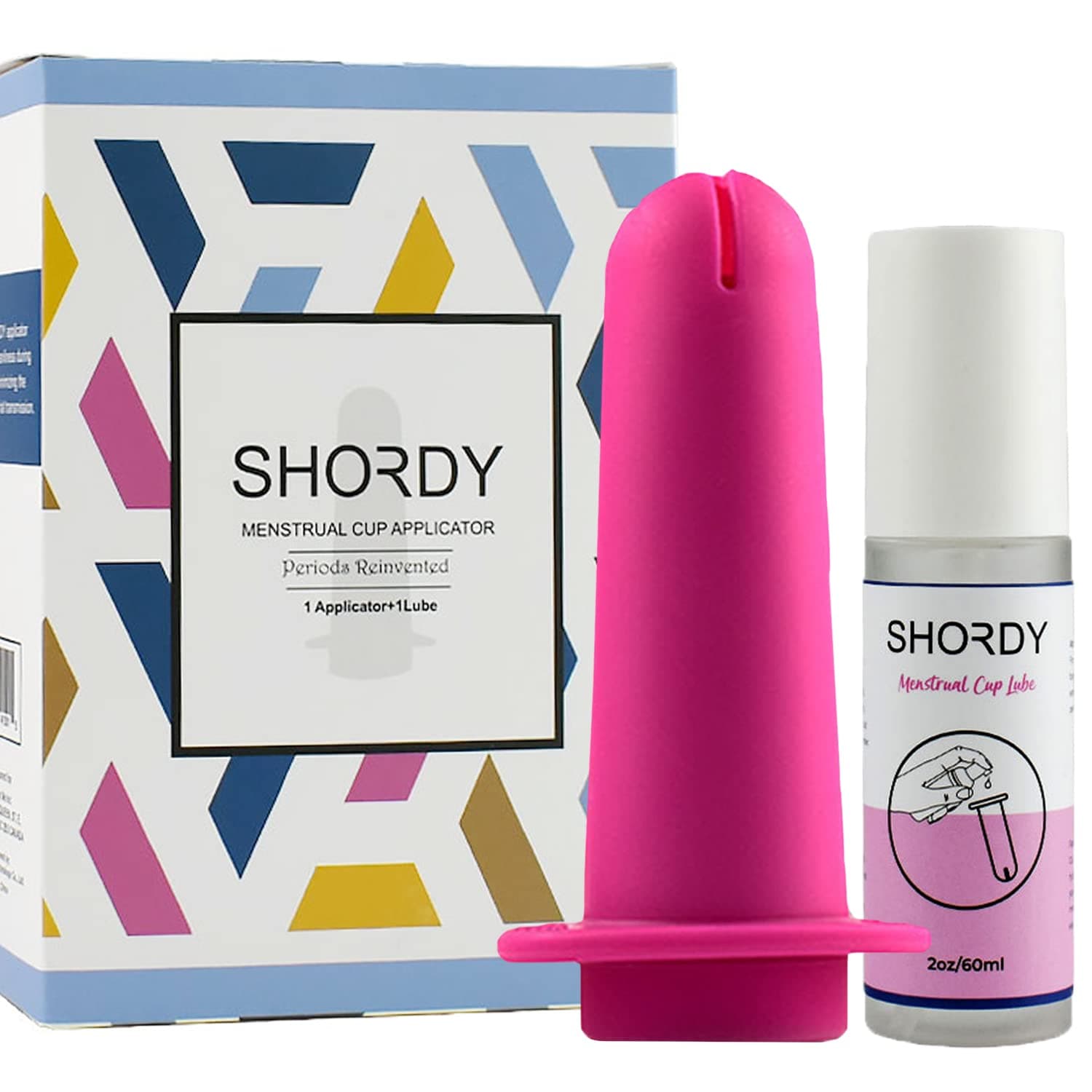 SHORDY Menstrual Cup Applicator Tool for Easy Insert with Lube Gel, Reusable Period Cup Applicator Set Copa Menstrual Compact Kit for Women, Easy to Use & Eco Friendly, Works with Most Cups