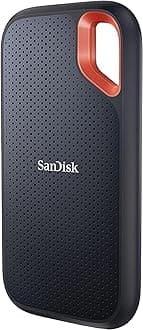 SanDisk Extreme Portable SSD 4TB (up to 1050 MB/s read, 1,000MB/s write, USB-C, NVMe Solid State Performance, IP65 rated for dust and water resistance, Updated Firmware) Black
