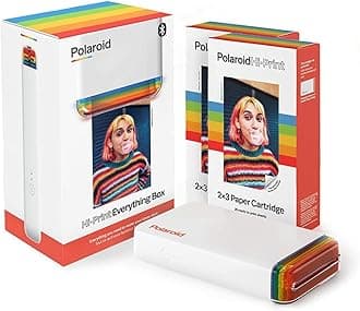 Polaroid Hi-Print Printer and Paper Bundle - Bluetooth Pocket Photo Printer + Paper Double Pack Bundle (40 Sheets)