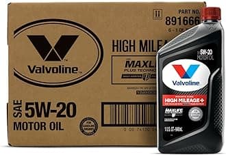 Valvoline High Mileage 150K with Maxlife Plus Technology Motor Oil SAE 5W-20 1 QT, Case of 6