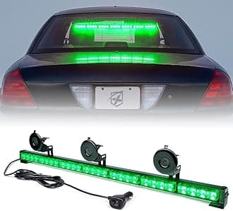 Xprite 35.5" 32 LED 7 Modes Traffic Advisor/Advising Emergency Warning Vehicle Strobe Top Roof Light Bar Kit (White)