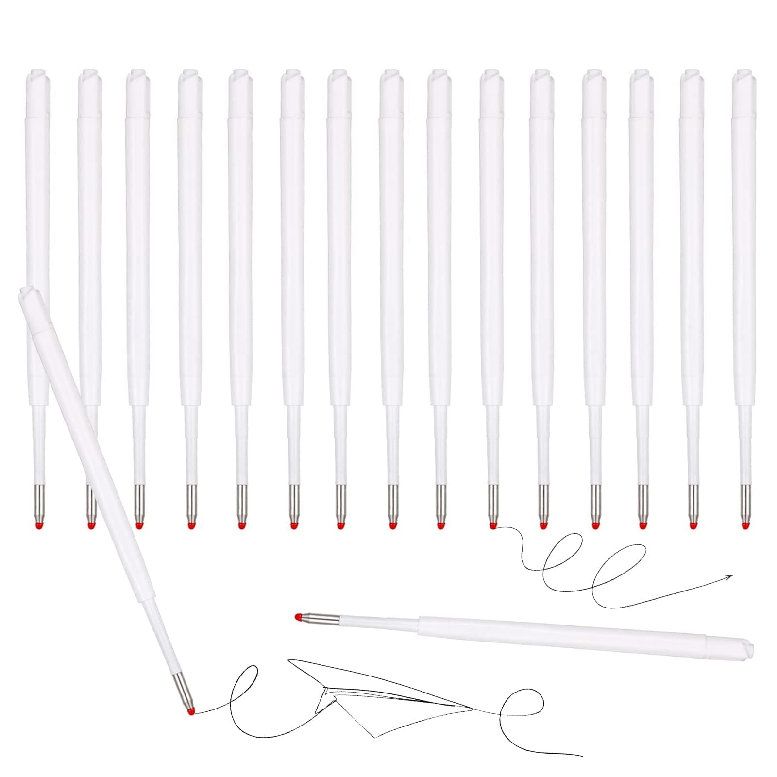 30 Pieces Black Ink Pen Refills, Replaceable Ballpoint Pen Refills with Smooth Writing Ballpoint Pen Refills 1mm Black Retractable Pen Refills for Ballpoint Pens for School and Office