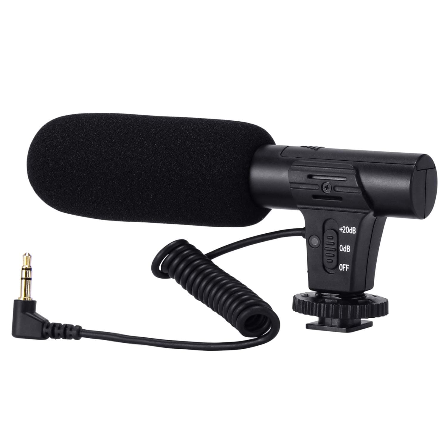 Camera Microphone, Shotory Video Microphone for DSLR Interview with +20db Enhancement, 3.5mm Jack, for Canon Nikon Sony Panasonic Fuji（Except for Canon T5i,T6 and T7）
