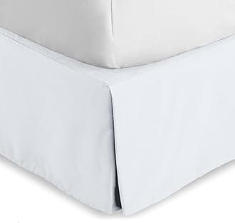 Twin XL Bed Skirt - 15-Inch Tailored Drop Easy Fit - Bed Skirt for Twin Extra Long Beds - Center & Corner Pleats (Twin XL, White)