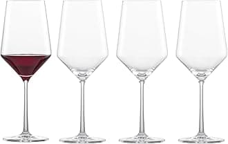 Schott Zwiesel Tritan Crystal Glass Pure Stemware Collection Cabernet/All Purpose, Red or White Wine Glass, 18.2-Ounce, Set of 4