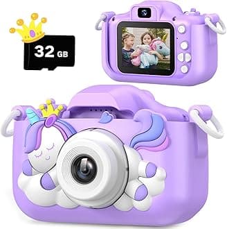 Upgrade Kids Camera, Christmas Birthday Gifts for Girls Boys, 1080P HD Selfie Digital Video Camera for Toddlers, Cute Portable Little Girls Boys Gifts Toys for 3 4 5 6 7 8 9 Years Old