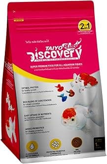 Taiyo Pluss Discovery Pink Fish Food - 1 kg (Pack of 1) | Super Premium 2-in-1 Formula with Colour Enhancers & High Protein | Mini Pellets (0.8 mm) for All Aquarium Fishes