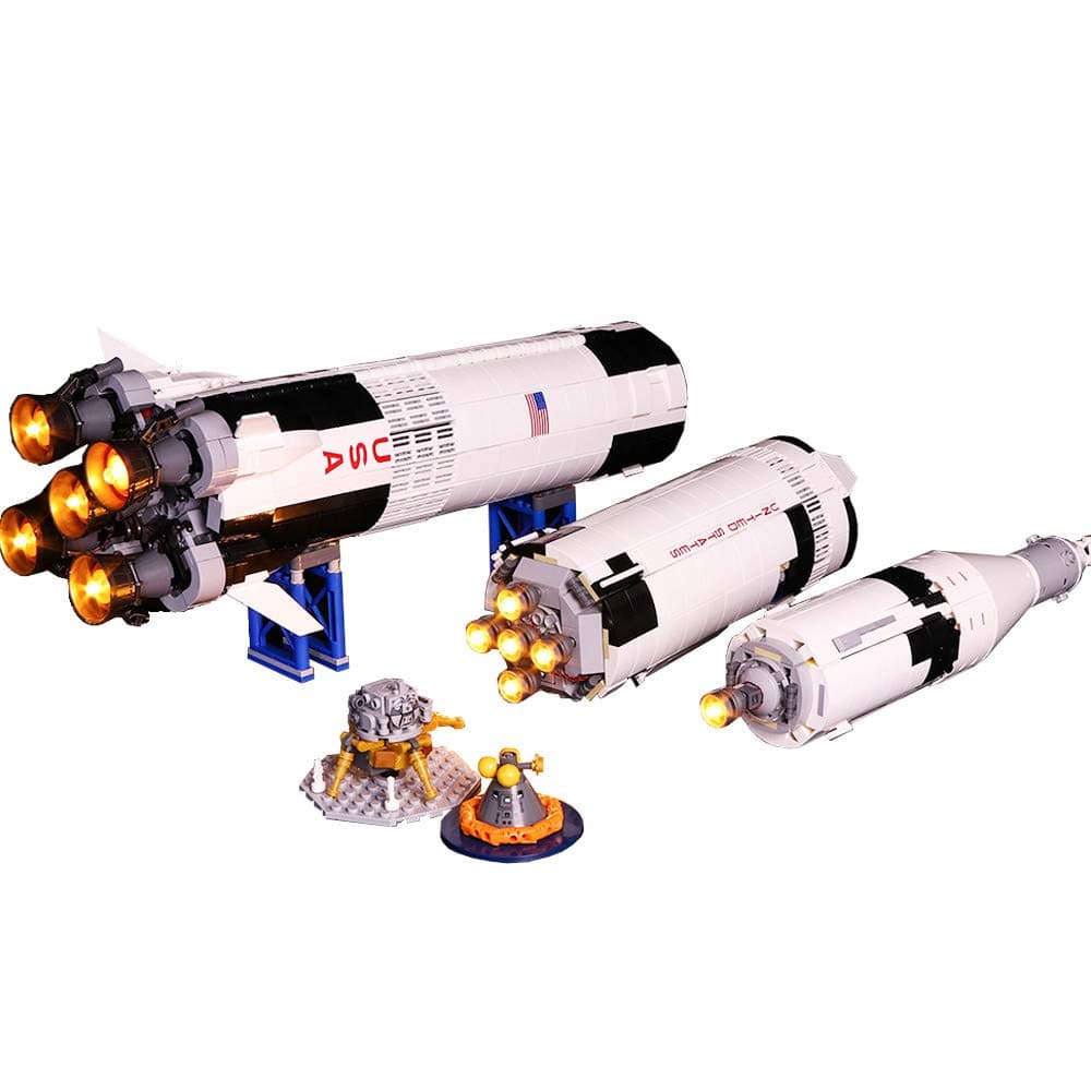 VONADO Lighting Kit for Creative The Apollo Saturn V Launch Vehicle Building Blocks,Compatible 21309 Building Kit Toys Indoor Interior Christmas,Halloween,Birthday Gift(Lights Only)