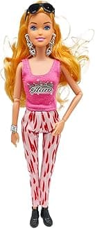 Stylish Fashions Girls Doll Toys, The Ultimate Fashionista Doll for Trendy Kids, 11.5 Inch Fashion Doll (Pink Vest)