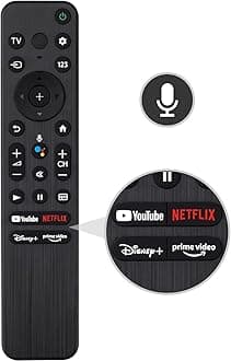 for Sony TV Remote Replacement RMF-TX800U Series, for All 2019-2024 Sony Remote for Smart TV with Voice Control, with YouTube, Netflix, Disney+, Prime Video Quick Buttons