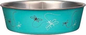 LOVING PETS Bella Bowl Designer & Expressions Dog Bowl, Large, Dragonfly, Turquoise