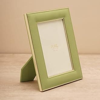 PURE HOME + LIVING Green Faux Leather Photo Frame, Tabletop Frame For Birthday Gift, Anniversary Gift (5X7 Inches, Pack Of 1)