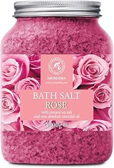 Rose Bath Salts 46 Oz – Natural Rosewood Oil & Rose Extract – Bath Additive for Spa and Skin Care