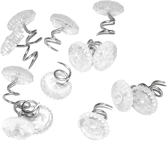 Attmu 30 Pcs Upholstery Tacks Headliner Pins Clear Heads Twist Pins for Slipcovers and Bedskirts, 0.5 Inches Bed Skirt Pins