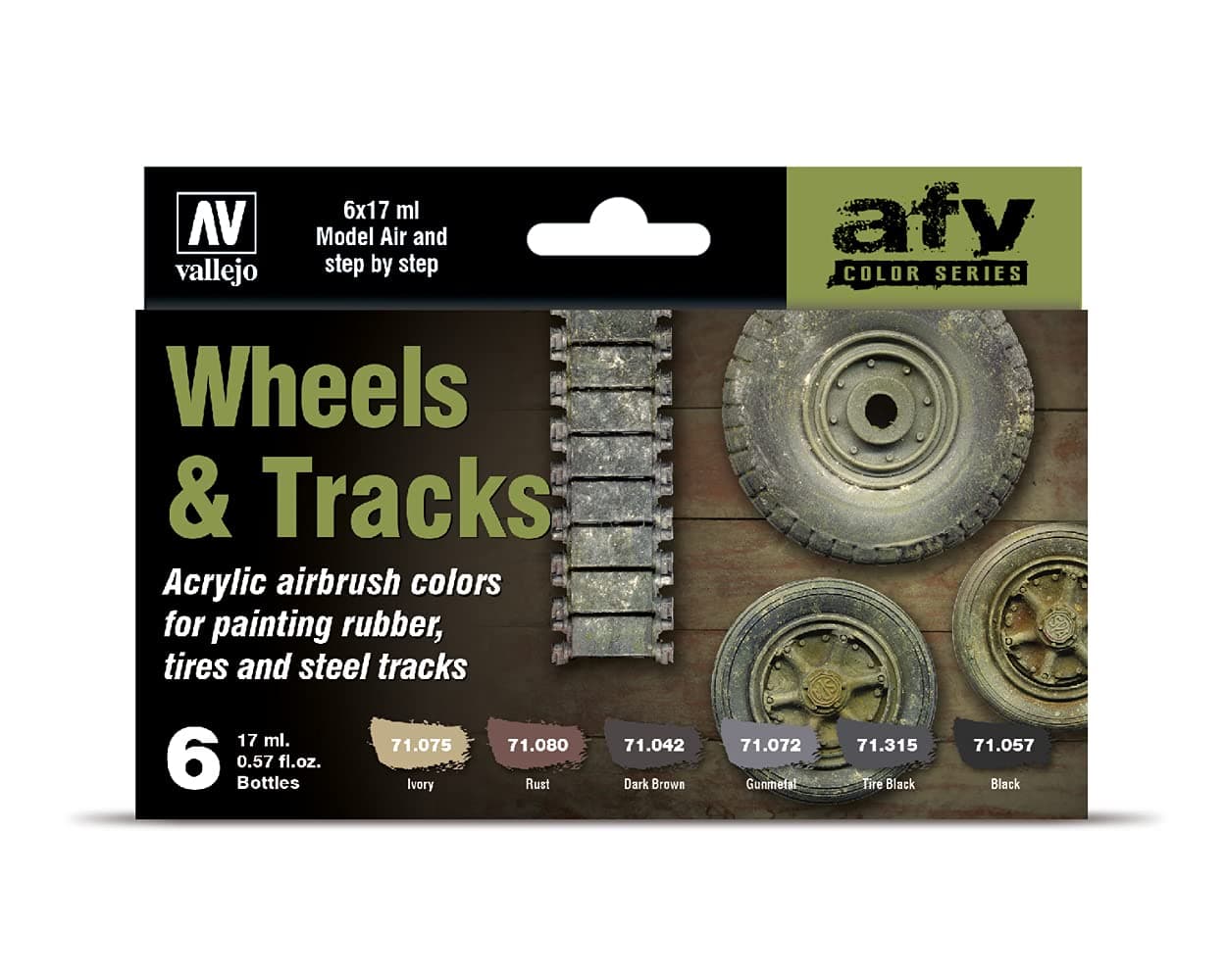 Wheels and Tracks Model Air Set, 17 ml (Pack of 6)