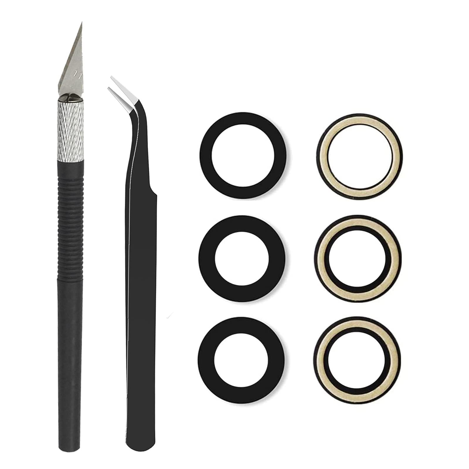 Original Back Rear Camera Glass Lens Replacement for iPhone 11 Pro and iPhone 11 Pro Max with Adhesive Pre-installed and Repair Tool Kit