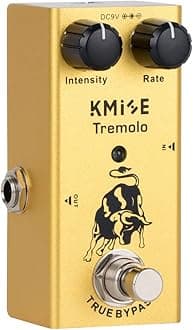 lotmusicKmise Tremolo Electric Guitar Effects Pedal Mini Single Type DC 9V True Bypass