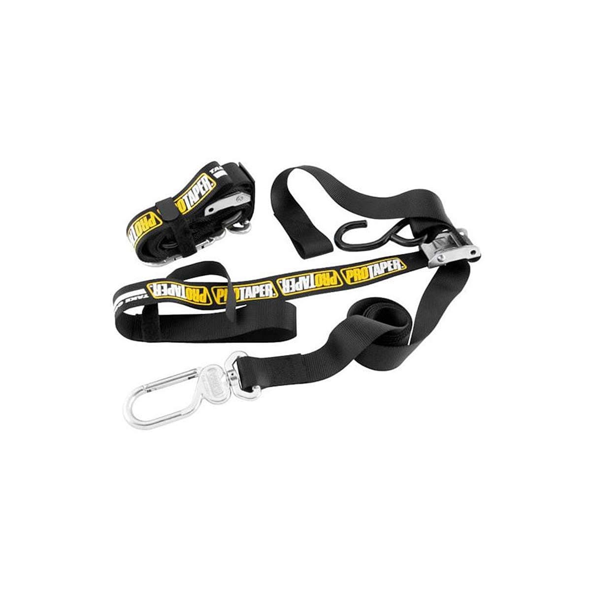 with Spring Loaded Swivel Carabiner Hook and Extra loop Tie Downs One Size Black
