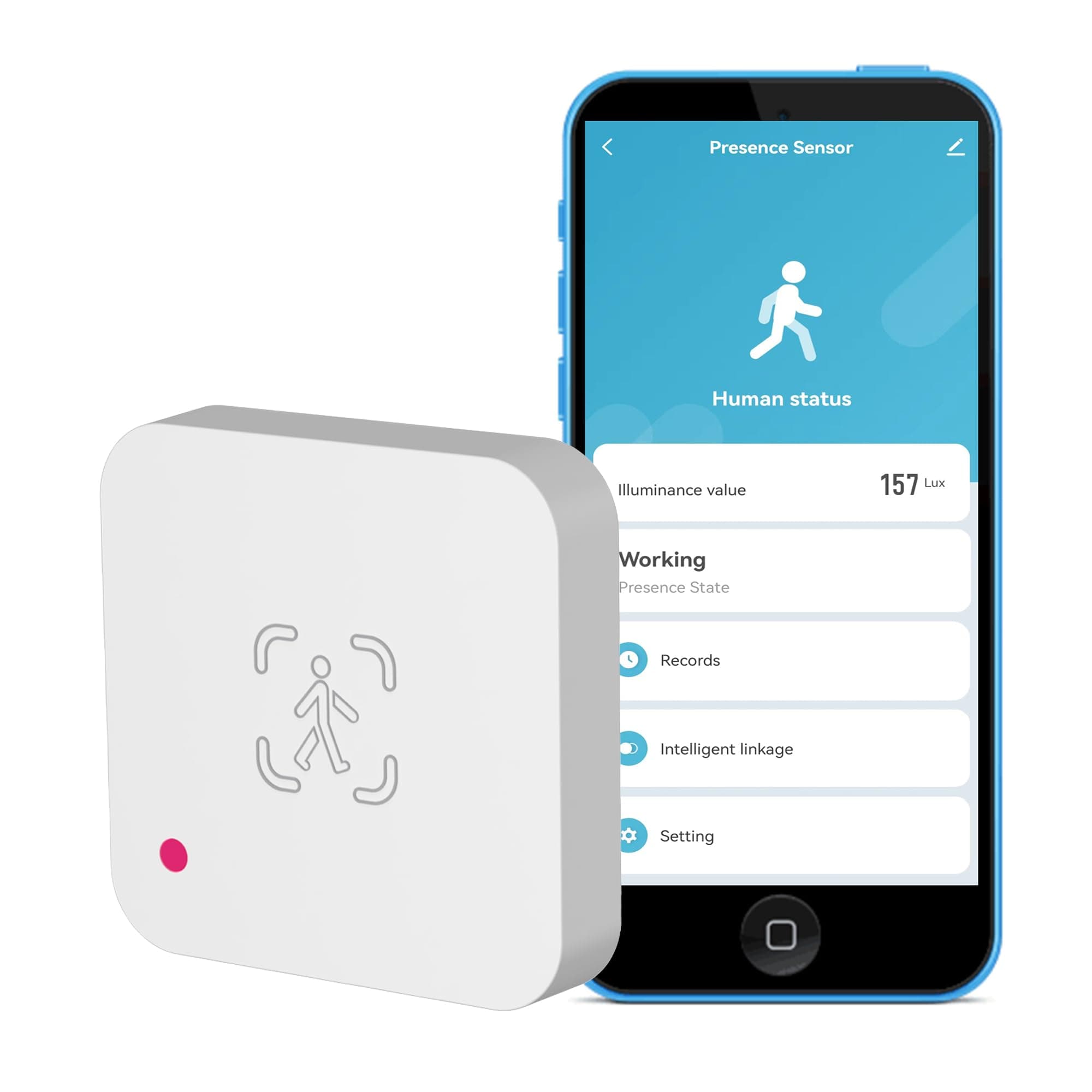 WiFi Human Presence Sensor: Smart Motion Sensor with 5.8GHz mmWave Radar, Zone Positioning, App Notification Alerts, Real-time Human Occupancy Sensor for Home Automation, Support Alexa