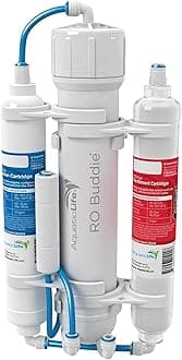 RO Buddie 3-Stage Reverse Osmosis Aquarium Water Filter System RO Filtration Unit for Fish Tank, Fountains, and More, 100 GPD