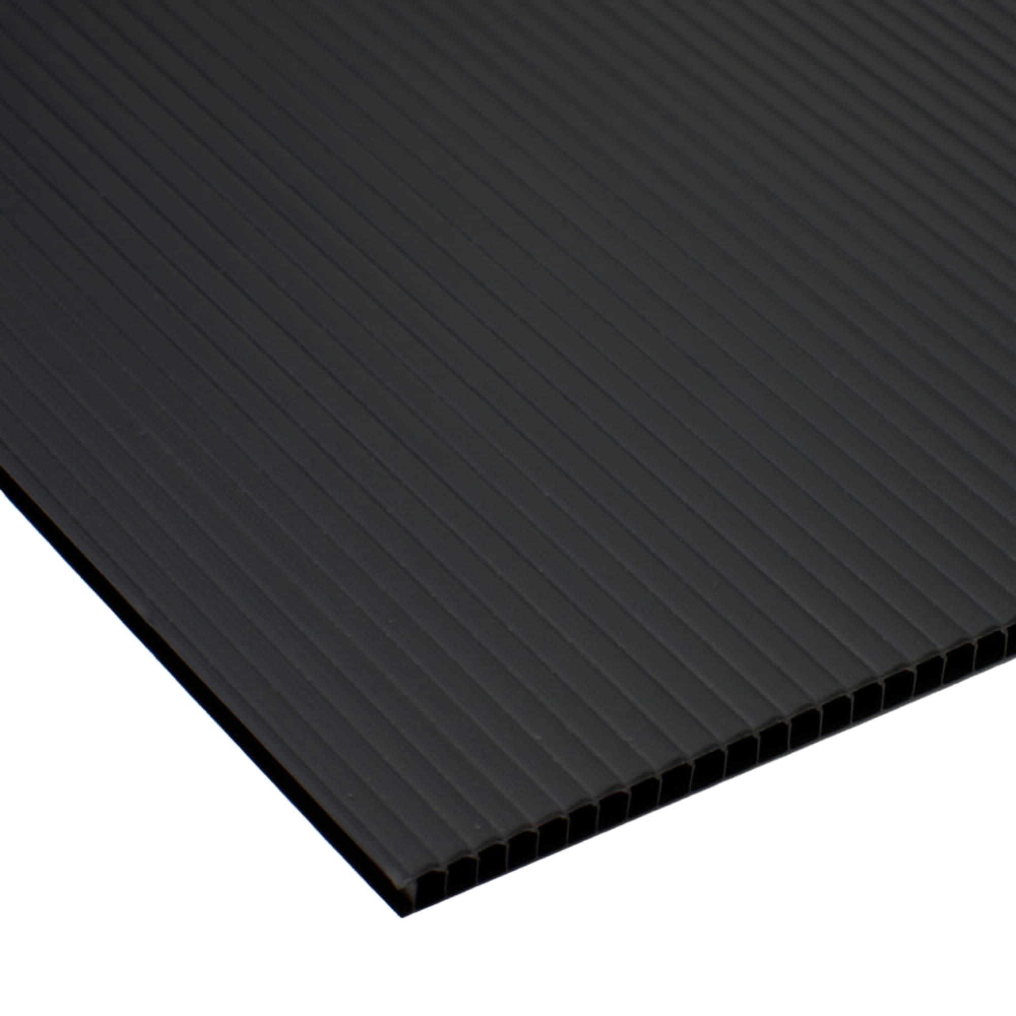 1x Black Correx Sheet 2mm x 1.2 x 2.4m for Hard Floor and Surface Protection Flexible Lightweight Water Resistant Corrugated Floor Protective Cover Plastic Board