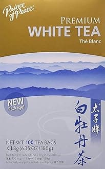 Prince of Peace Premium White Tea, 100 Tea Bags – White Tea Bags – Prince of Peace – White Peony Tea – Camellia Sinensis Tea Bags – Prince of Peace Tea – Premium Grade Tea