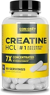 CON-CRET Creatine HCl Capsules | Muscle, Cognitive, Cellular Energy Support | No Bloating or Cramps | USA Made & NSF Certified | Creatine Pills (90 ct)