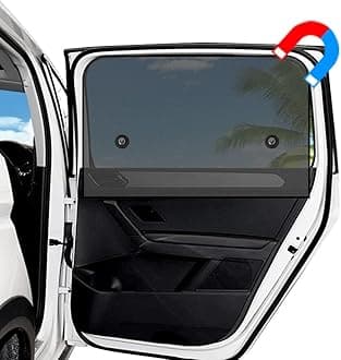 Car Window Shade 2pcs -Car Side Window Sun Shade Baby UV Protection Privacy Suction Magnetic (Back Seat 2pcs), Semi-Transparent