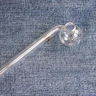 VYXOO INC 5 Inch Transparent Glass Valentines Smoking Chillum Bend Pipe (Pack of 1)