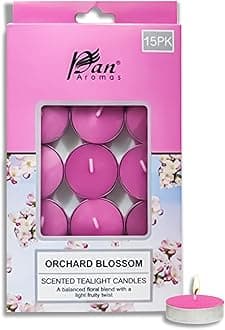 PAN AROMAS 15-Pack Scented Tealight Candle - Orchard Blossom