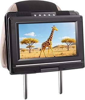 Car Headrest Mount Holder for Swivel and Flip Type Portable DVD Player fits All 7 to 11 Inch DVD Player - Portable DVD Player Car Holder for Kids in Back Seats (Black)