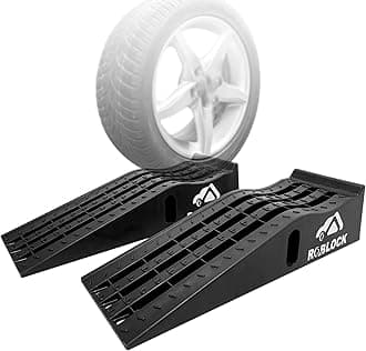 ROBLOCK Heavy Duty Low Profile Car Ramps for Oil Changes, Portable Car Ramps for Low Cars High Lift and Jack Support, Vehicle Ramps for Garage, 35.63''x12''x8.07'', G.V.W 13000 LBS, 2 PCS