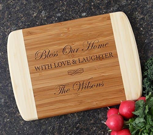 Personalized Cutting Board, Custom Engraved Bamboo Cutting Board Bless Our Home Design 22-Personalized Housewarming Gifts, Host/Hostess Gifts, Personalized Realtor Client Gifts, Corporate Gift