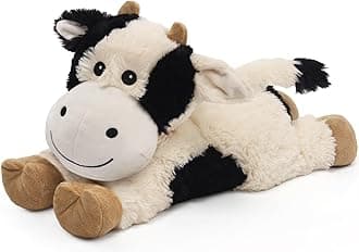 Cow Stuffed Animals, Microwavable Stuffed Animals Adorable Fluffy Cow Plush for Warmth & Comfort, Heatable Coolable Lavender Scent Toys, Cute Soft Plushies Cow Gift for Kids Boys Girls & Adult
