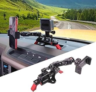 Phone & GoPro Holder-Slide Rail, Compatible with iPhone, Adjustable, Aluminum Alloy + ABS Material, Easy Installation