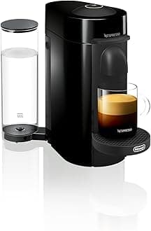 Nespresso Vertuo Plus Coffee Machine by De'Longhi for Vertuo Coffee Pods, Over 30 Varieties of Pods, Automatic Opening, Starter Capsule Set Included, EN150.B, Black